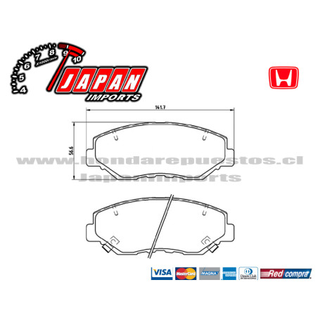 Juego de pastillas de freno Delantera Accord/Civic/Cr-V (2002-2016)